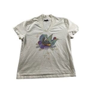 Sabaku Artwear Top Southwestern Cacti Desert Size Small Guinea Fowl Quail Birds